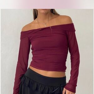 Motel Rocks Purple Off-Shoulder Top